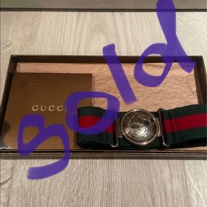 Green and red Elastic Gucci belt
